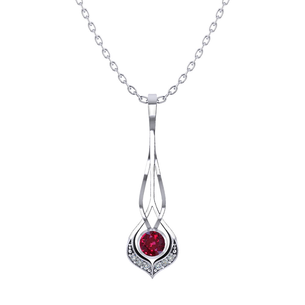 Ruby Drop Pendant - Jewelry Designs