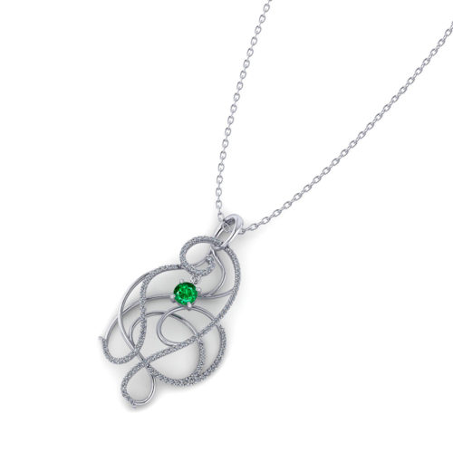 Artistic Emerald Necklace