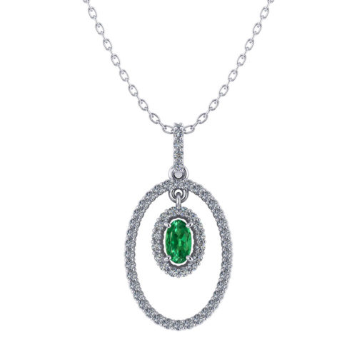 Emerald and Diamond Pendant - Jewelry Designs
