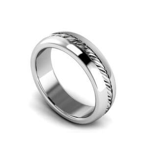 Ribbed Sliced Wedding Ring