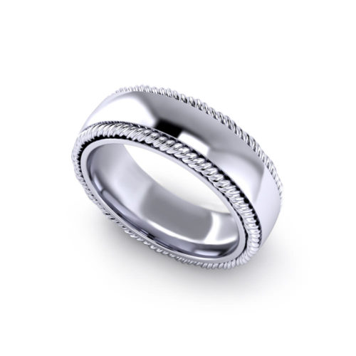 Twisted Border Wedding Ring
