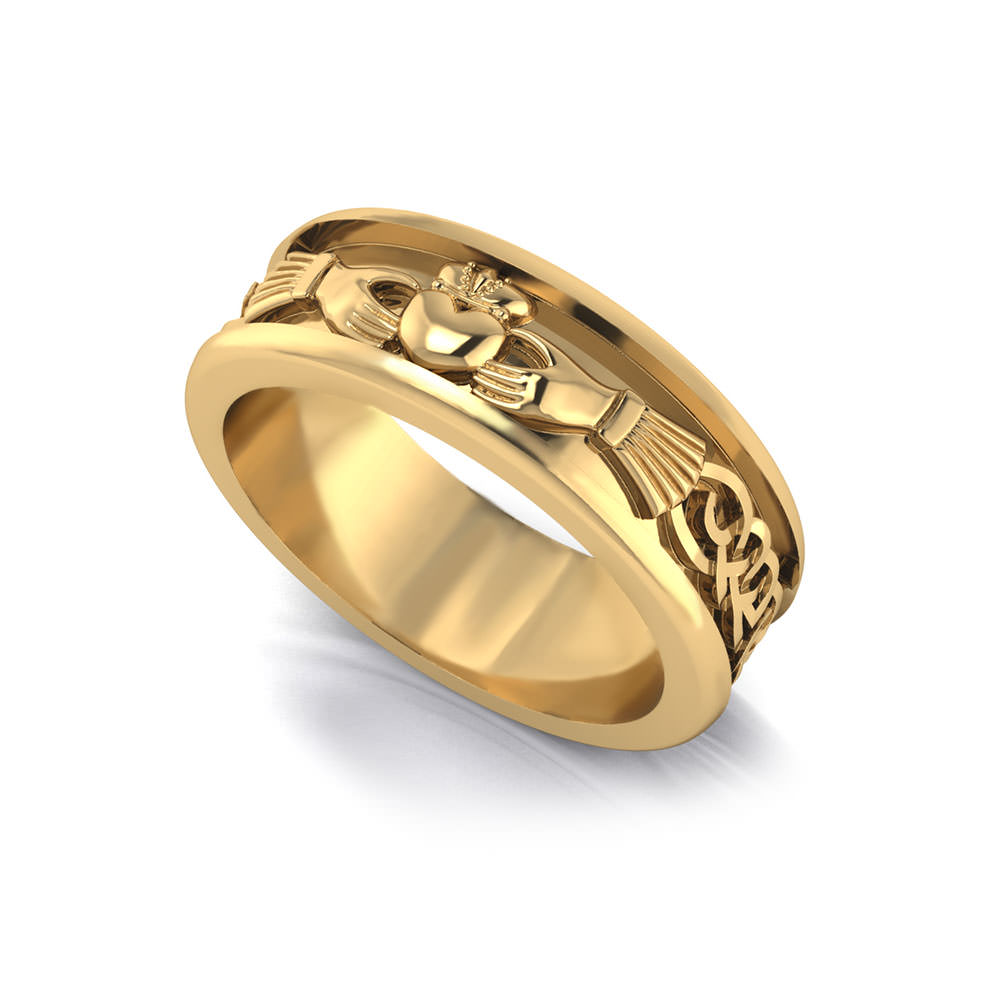 mens claddagh wedding band