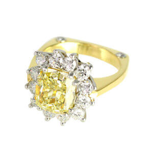 Natural Yellow Diamond Ring