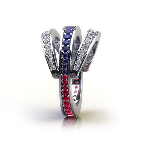 Ruby Sapphire Diamond Ring