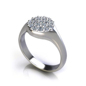 Circle Pave Dome Ring