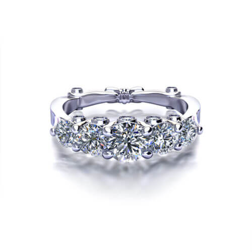 Five Diamond Anniversary Ring-top