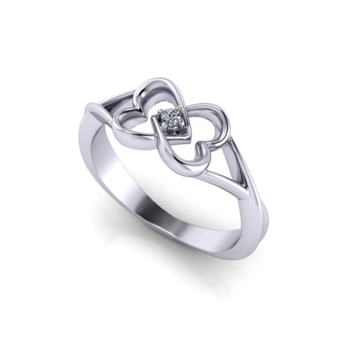 Twin Heart Diamond Promise Ring