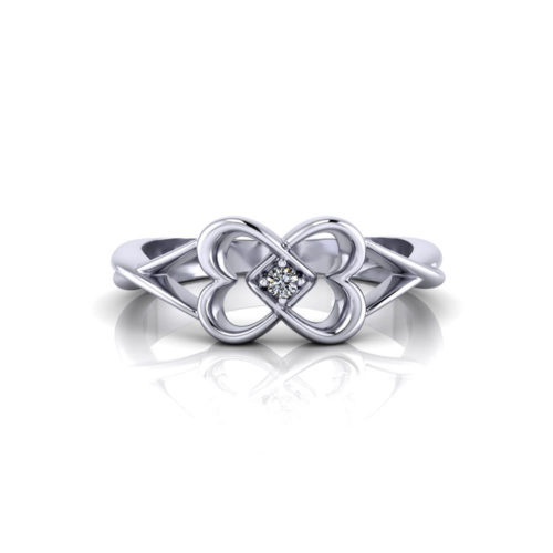 Twin Heart Diamond Promise Ring