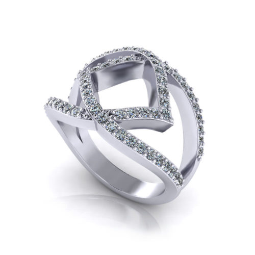 Wide Diamond Fashion Ring