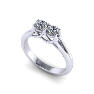 Trellis Two Stone Diamond Ring