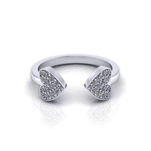 Twin Pave Heart Ring