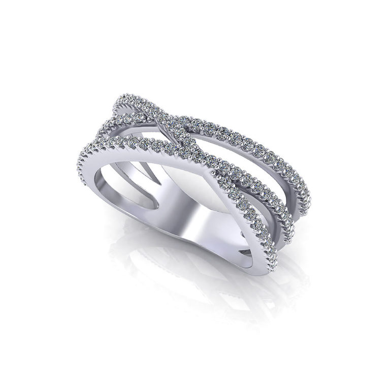 Crossover Diamond Wedding Ring Jewelry Designs