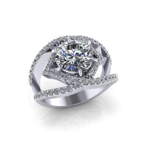 Wide 2.5 Carat Diamond Ring