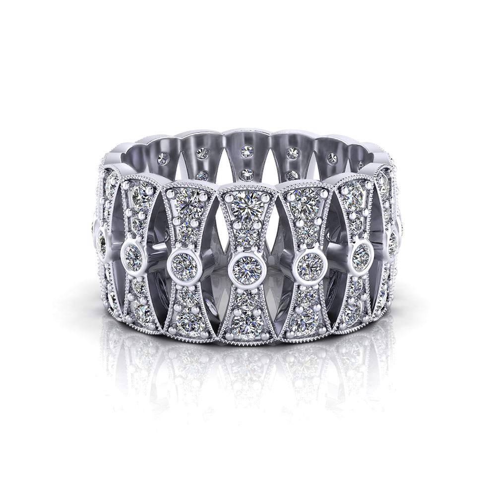 Wide Diamond Wedding Band Jewelry Designs