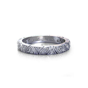 Vintage Millgrain Diamond Wedding Ring