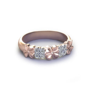 Rose Gold Floral Diamond Band