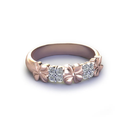 Rose Gold Floral Diamond Band