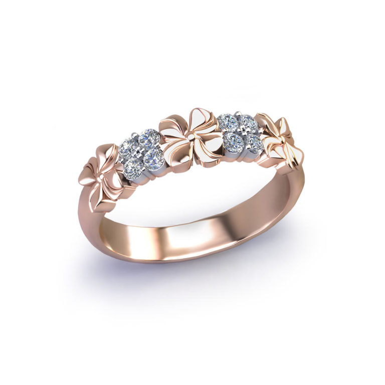 Diamond Floral Wedding Ring - Jewelry Designs