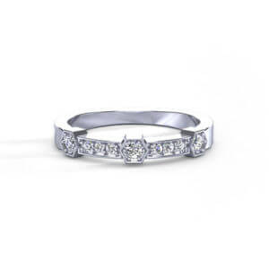 Hexagonal Diamond Wedding Ring