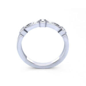 Hexagonal Diamond Wedding Ring