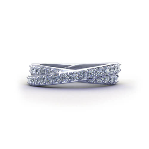 Crossover Diamond Wedding Ring
