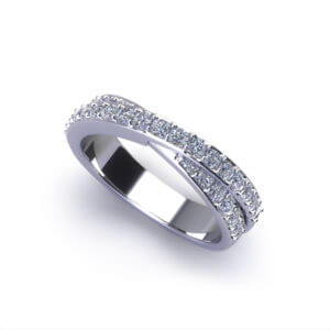Crossover Diamond Wedding Ring-angle