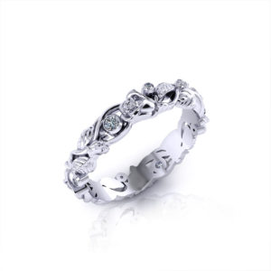 Diamond Rose Wedding Ring-angle