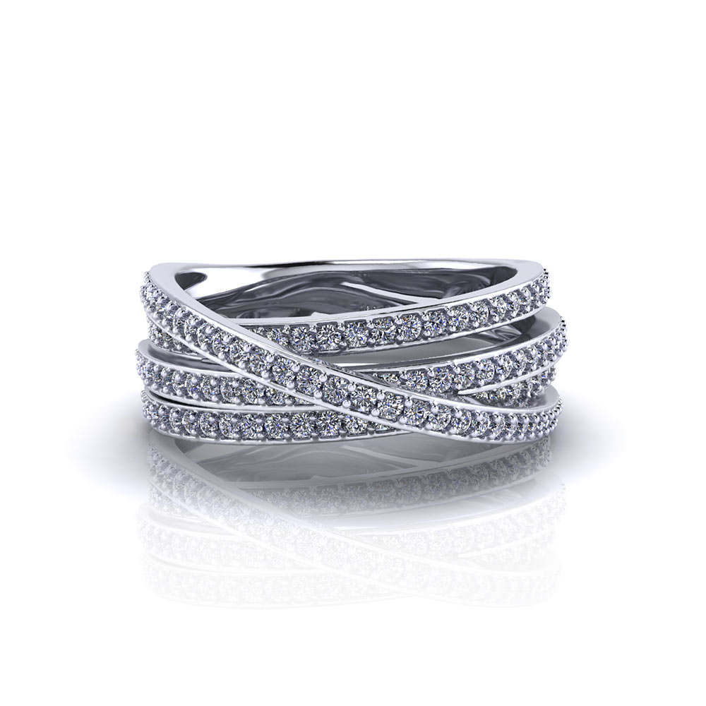 crossover diamond ring