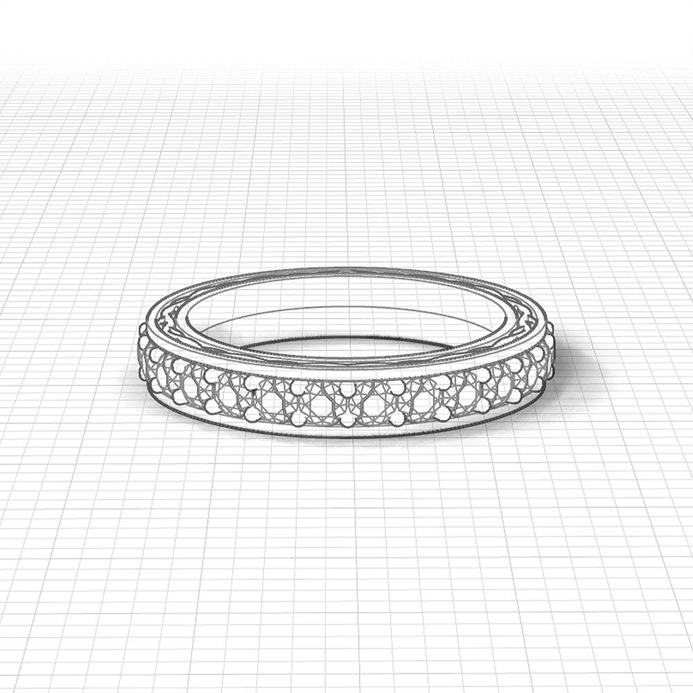 WD378 2 Etched Diamond Wedding Band H2 