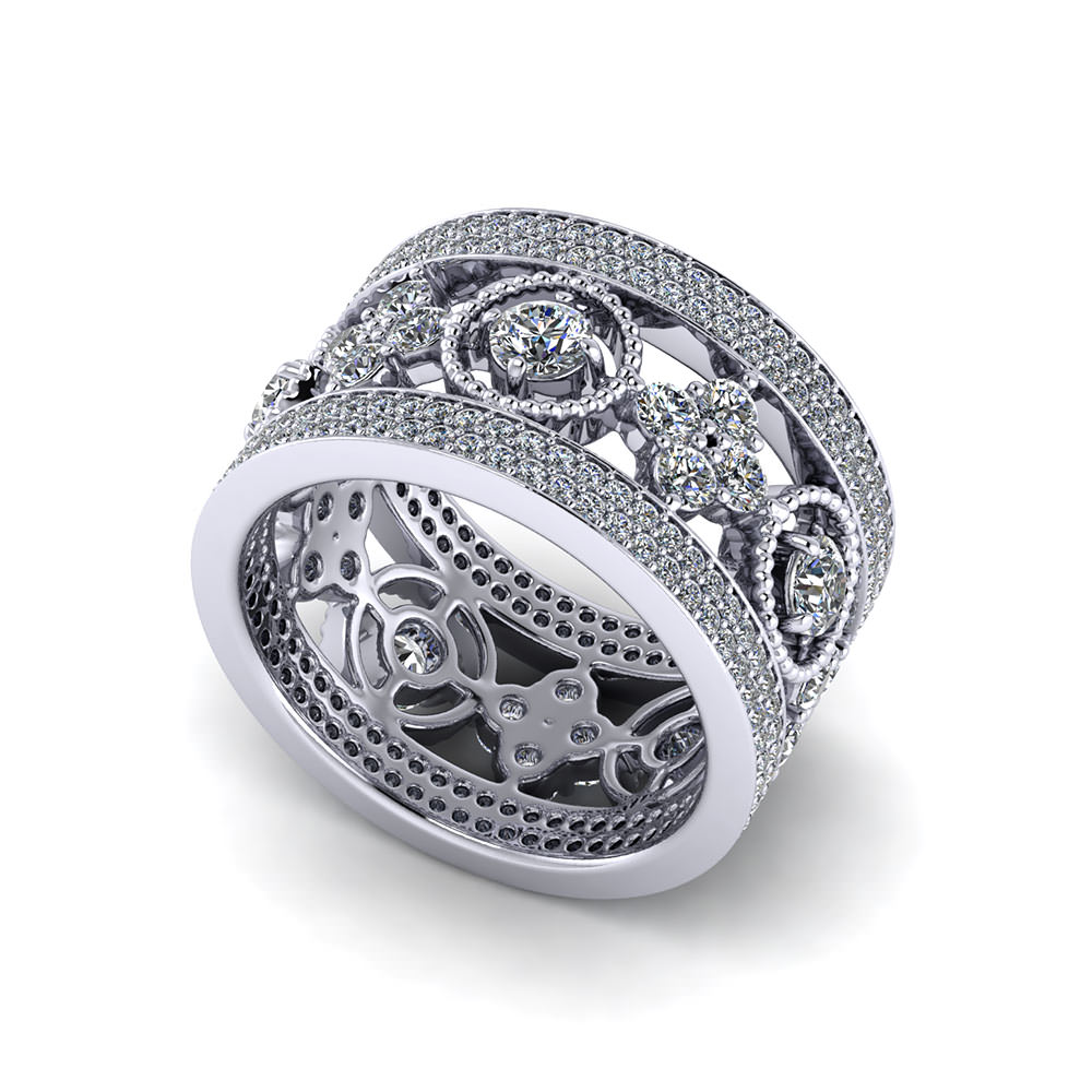 wide diamond anniversary rings