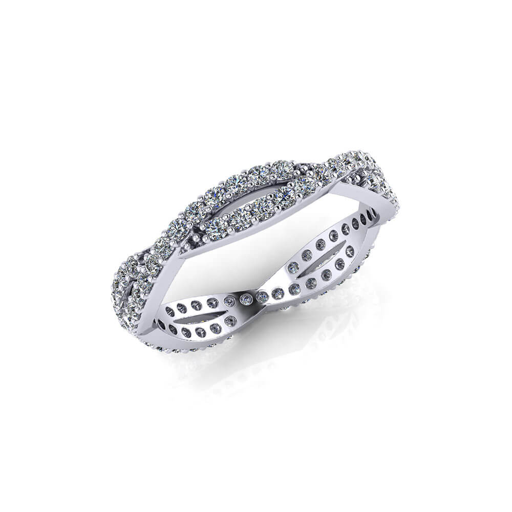 Diamond Crossover Wedding Ring - Jewelry Designs
