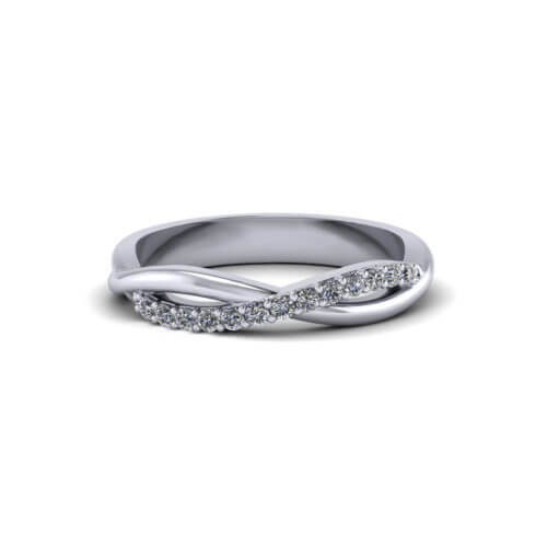 Diamond Over Under Wedding Ring