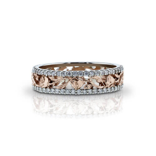 Rose and Diamond Wedding Ring