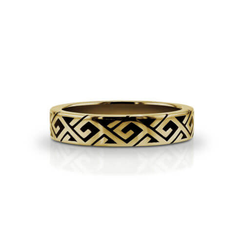Geometric Black Wedding Ring