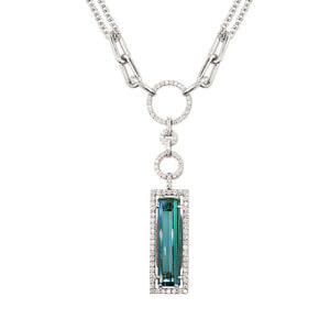 YC238-1 Tourmaline Diamond Necklaces