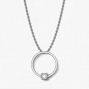 Round Garnet Slide Necklace