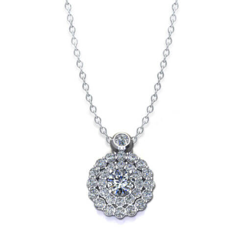 Tiered Diamond Cluster Necklace
