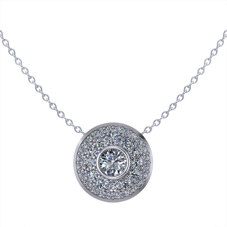 Pave Diamond Circle Necklace Jewelry Designs