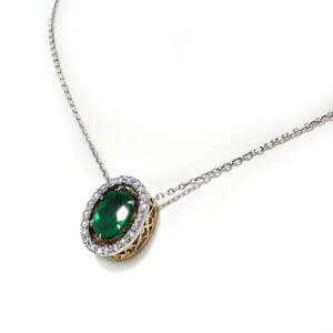 Emerald Halo Necklace