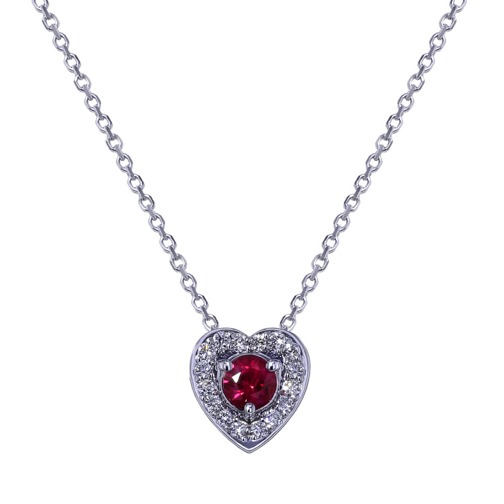 Red Heart Diamond Necklace
