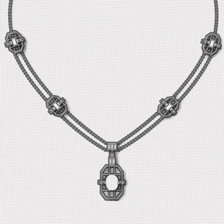 Artisan Sapphire Necklace - Jewelry Designs