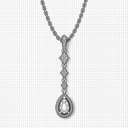 Long Sapphire Drop Necklace