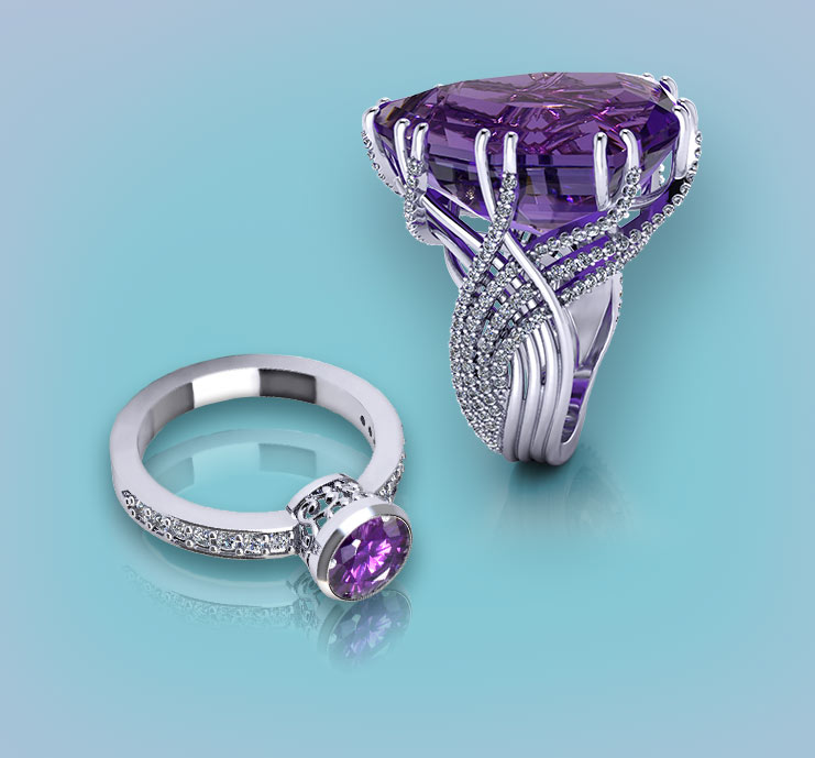 light blue amethyst sapphire ring