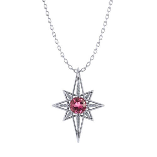 Pink Tourmaline Star Necklace