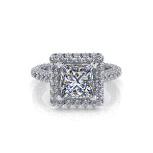 Halo Princess Engagement Ring