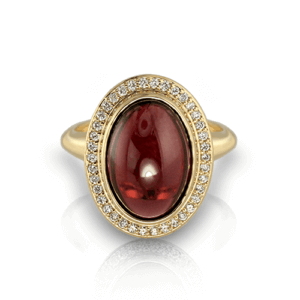 Cabochon Rhodolite Garnet Ring