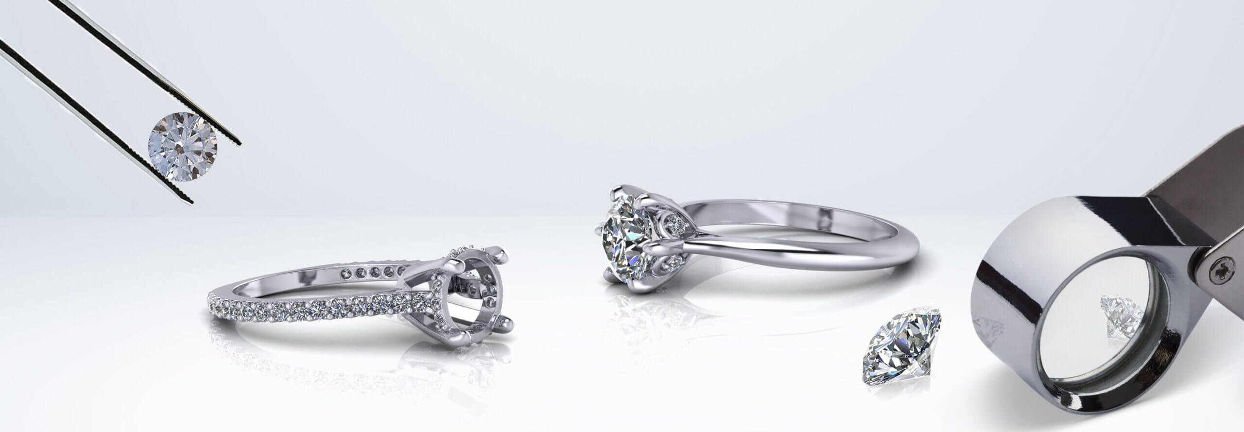 White Gold Marquise Cut Lab Grown Emerald Engagement Ring