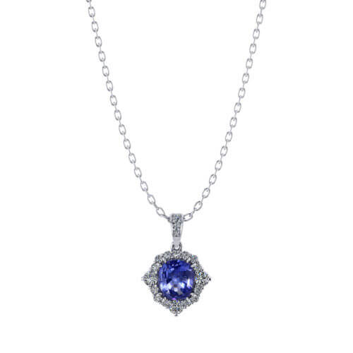 Cushion Sapphire Necklace