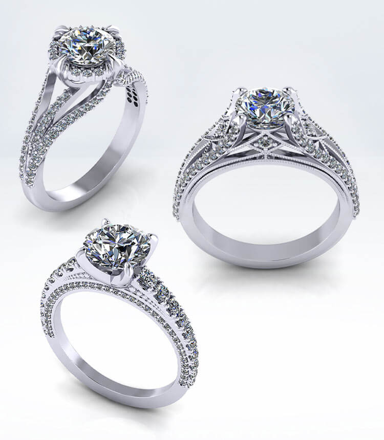 At accelerere Outlaw baggrund Round Engagement Rings - Jewelry Designs - Product