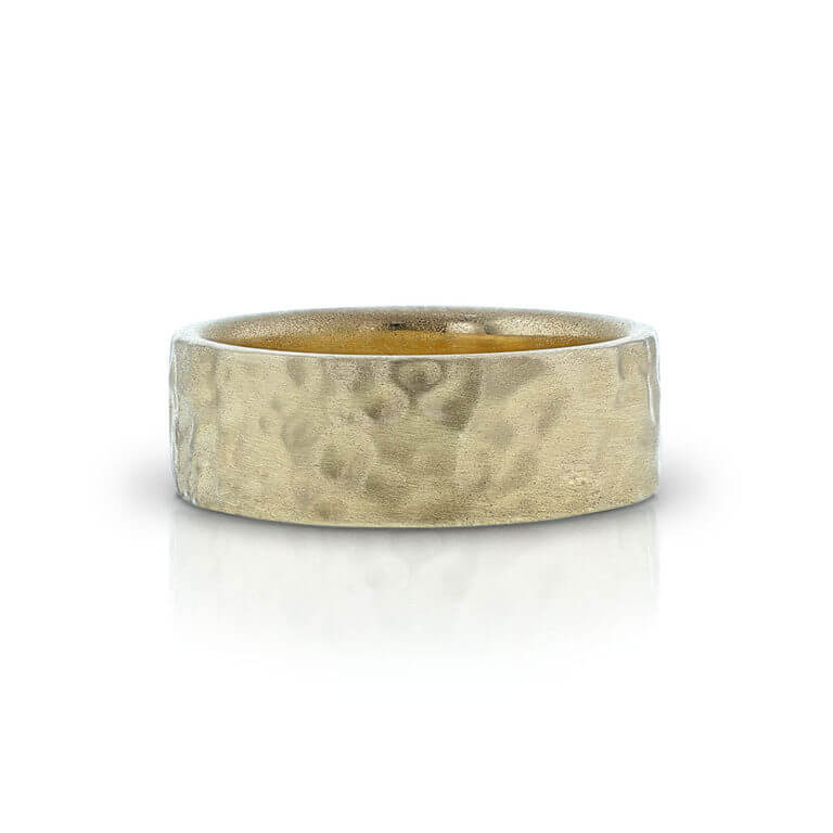 Men’s Hammered Gold Wedding Band - Jewelry Designs